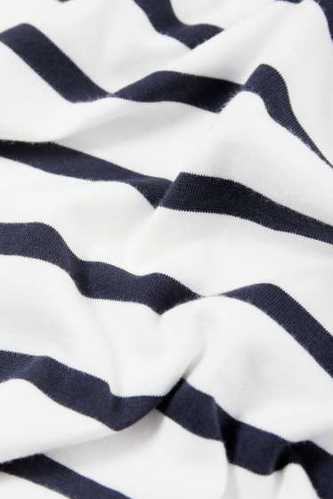 Women - Long sleeve top - striped - blue / white