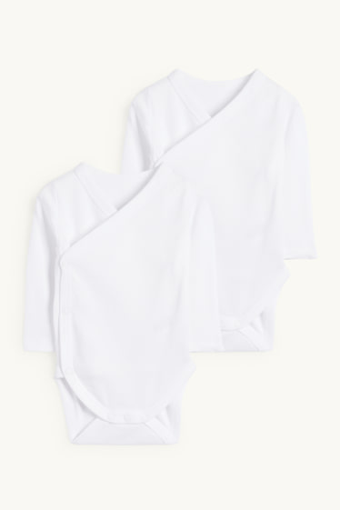Unisex - Paquet de 2 - bodi encreuat per a nadó - blanc trencat