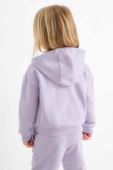 Kinder Mädchen - Herz - Sweatjacke mit Kapuze - hellviolett