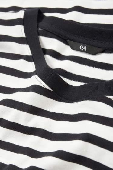 Bărbați - Tricou - cu dungi - alb / negru