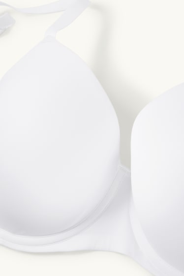 Dámské - Podprsenka s kosticemi - DEMI - s vycpávkami - LYCRA® - bílá