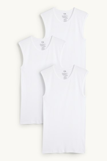 Men - Multipack of 3 - vest - skinny rib - seamless - white