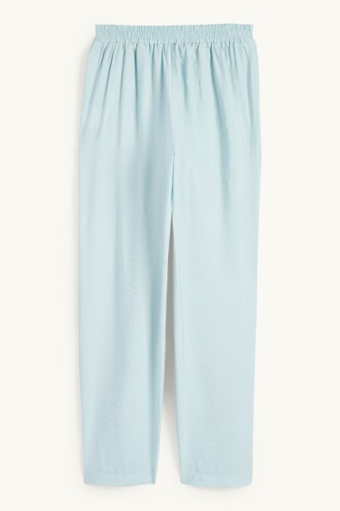 Femmes - Pantalon en toile - high waist - tapered fit - vert menthe