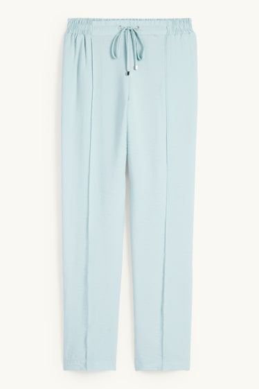 Femmes - Pantalon en toile - high waist - tapered fit - vert menthe