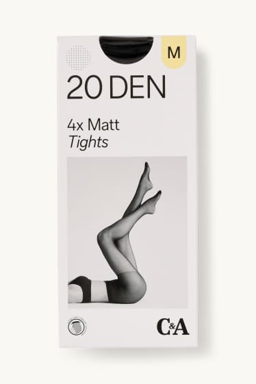 Dona - Paquet de 4 - mitges fines - 20 DEN - negre