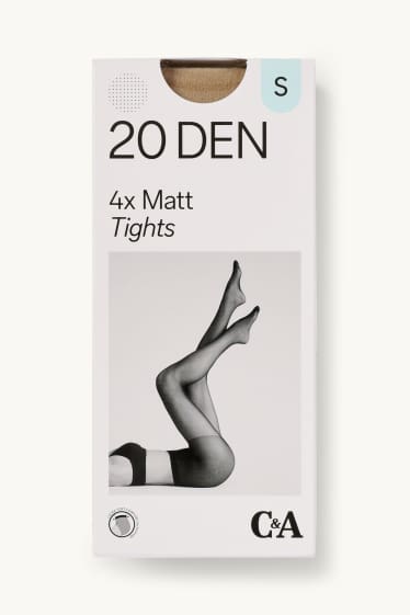 Dona - Paquet de 4 - mitges fines - 20 DEN - beix clar