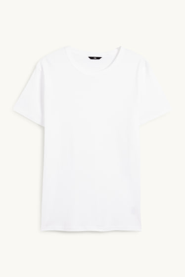 Uomo - T-shirt - slim fit - a coste fini - bianco