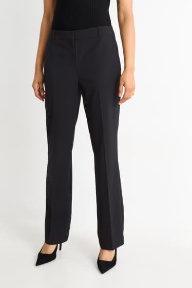 Femmes - Pantalon de bureau - mid waist - straight fit - Mix & Match - noir