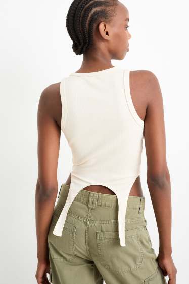 Damen - Crop Top - hellbeige