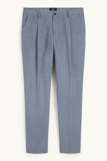 Hommes - Pantalon de costume - slim fit - texturé - bleu