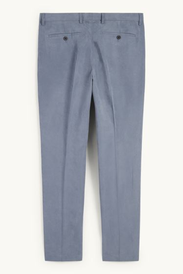 Hommes - Pantalon de costume - slim fit - texturé - bleu