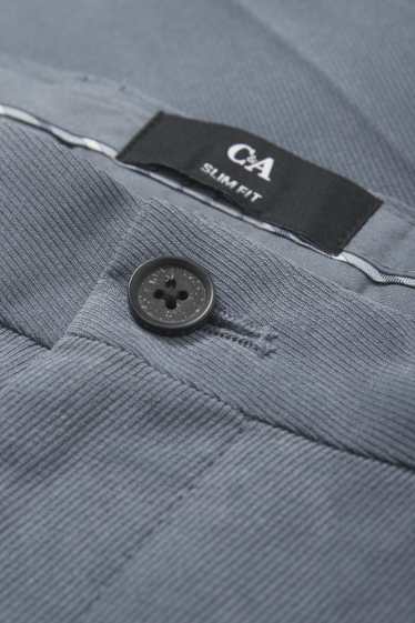 Hommes - Pantalon de costume - slim fit - texturé - bleu