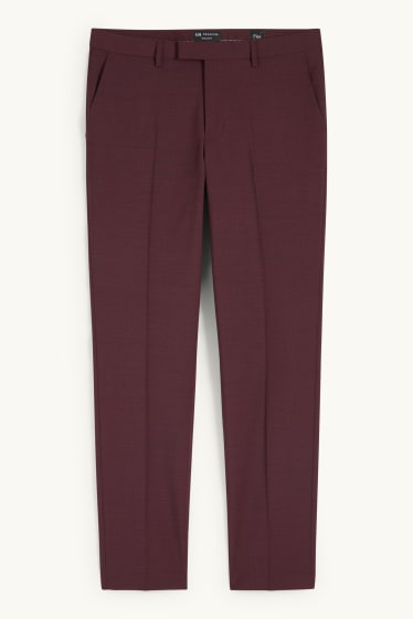 Hommes - Pantalon de costume - regular fit - Flex - 4 Way Stretch - bordeaux