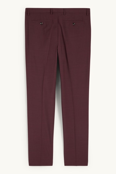 Hommes - Pantalon de costume - regular fit - Flex - 4 Way Stretch - bordeaux
