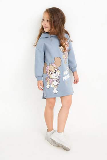 Kinder Mädchen - PAW Patrol - Skye und Liberty - Sweatkleid mit Kapuze - blau
