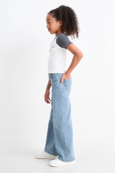 Kinder Mädchen - Wide Leg Jeans - helljeansblau