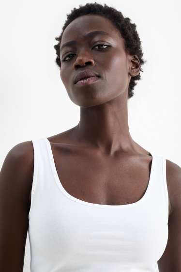 Dona - Paquet de 2 - samarreta de tirants  - blanc/negre