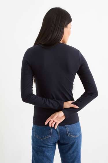 Donna - Maglia a maniche lunghe basic - blu scuro