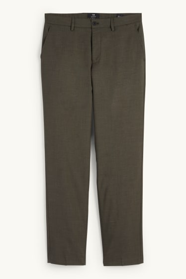 Hommes - Pantalon de costume - regular fit - Flex - vert foncé