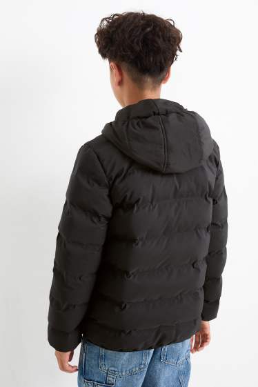 Bambini - Giacca trapuntata con cappuccio - idrorepellente - nero