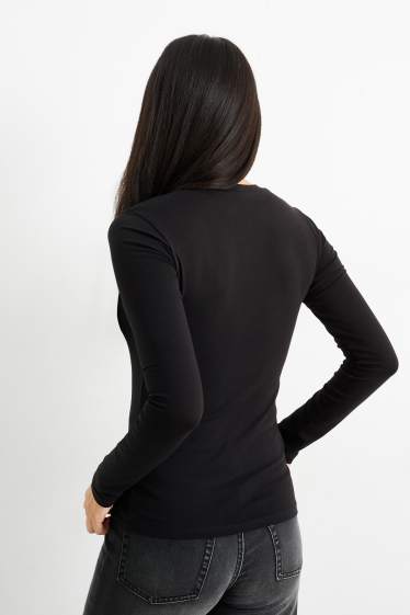 Femmes - Haut basique à manches longues - noir