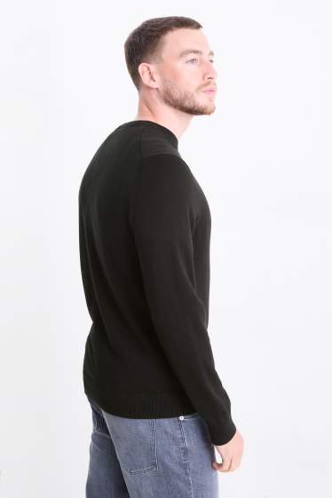 Herren - Feinstrick-Pullover - schwarz