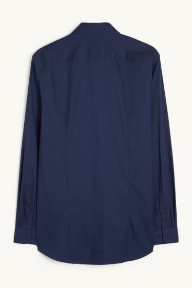 Hombre - Camisa de oficina - slim fit - Kent - de planchado fácil - azul oscuro