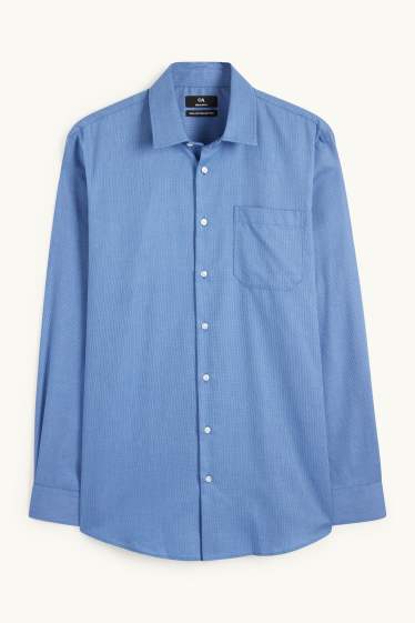 Heren - Business-overhemd - regular fit - kent - gemakkelijk te strijken - blauw