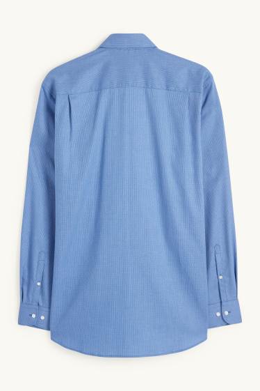 Heren - Business-overhemd - regular fit - kent - gemakkelijk te strijken - blauw
