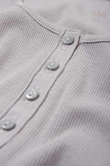 Donna - Maglia con collo serafino - grigio chiaro