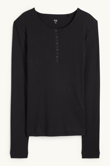 Donna - Maglia con collo serafino - nero