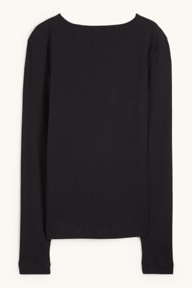 Donna - Maglia con collo serafino - nero