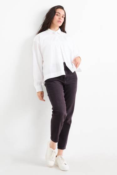 Damen - Mom Jeans - High Waist - LYCRA® - schwarz
