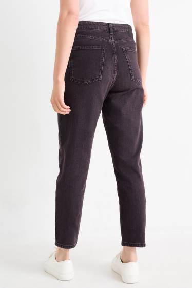 Damen - Mom Jeans - High Waist - LYCRA® - schwarz