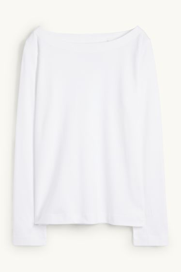 Dames - Basic longsleeve - wit