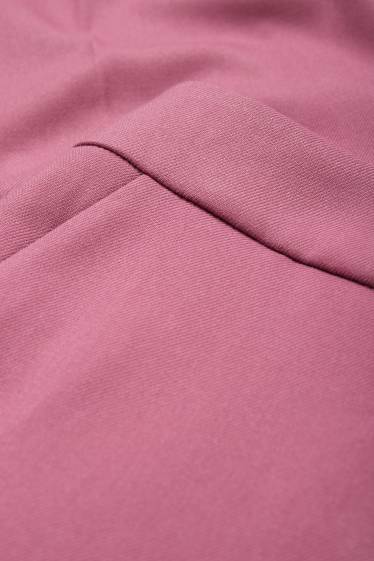Women - Cloth trousers - mid-rise waist - straight fit - dark rose