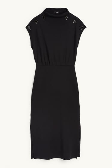 Damen - Strickkleid - schwarz
