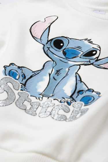 Enfants filles - Lilo & Stitch - ensemble - sweat et leggings - 2 pièces - blanc crème