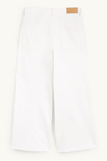 Dames - Wide leg jeans - mid waist - crème wit