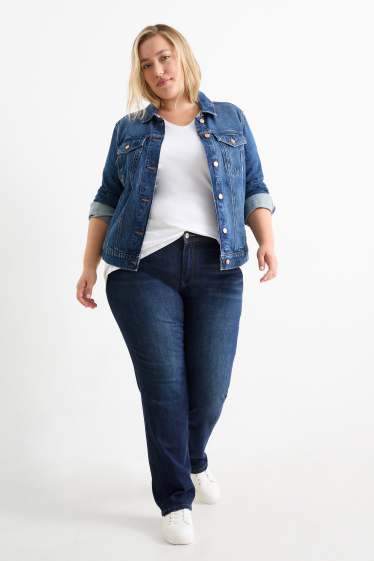 Donna - Straight jeans - vita media - LYCRA® - jeans blu scuro