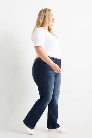 Dona - Bootcut jeans - mid waist - texà blau fosc