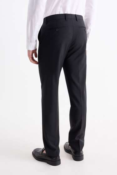 Hommes - Pantalon de costume - regular fit - Flex - laine mélangée - noir