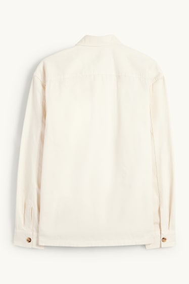 Men - Shirt - regular fit - kent collar - cremewhite