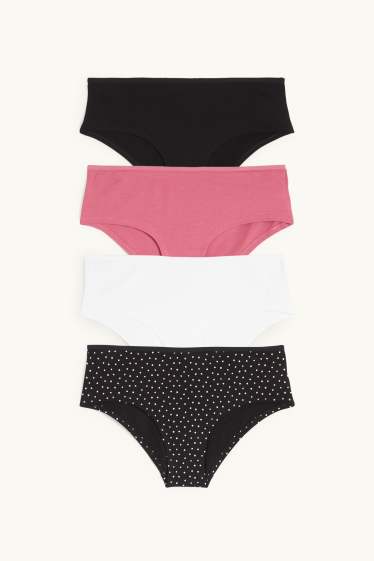Dames - Set van 4 - hipster - zwart