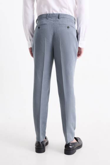 Hommes - Pantalon de costume - slim fit - texturé - bleu