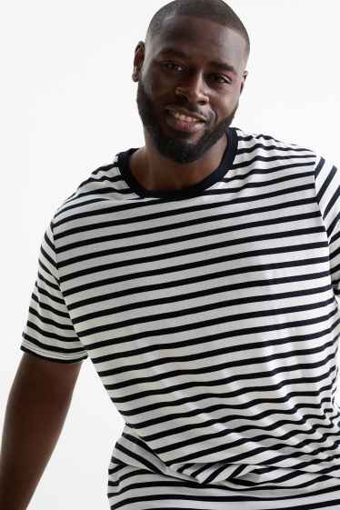 Bărbați - Tricou - cu dungi - alb / negru