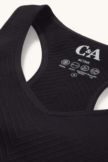 Donna - Reggiseno tecnico - imbottito - tramato - protezione UV - nero