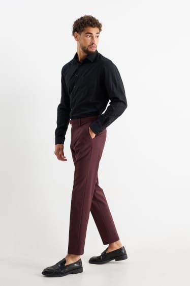 Hommes - Pantalon de costume - regular fit - Flex - 4 Way Stretch - bordeaux