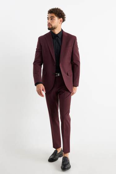 Hommes - Pantalon de costume - regular fit - Flex - 4 Way Stretch - bordeaux