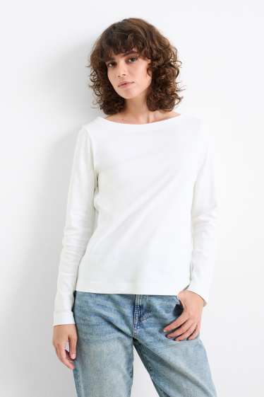 Dames - Basic longsleeve - wit